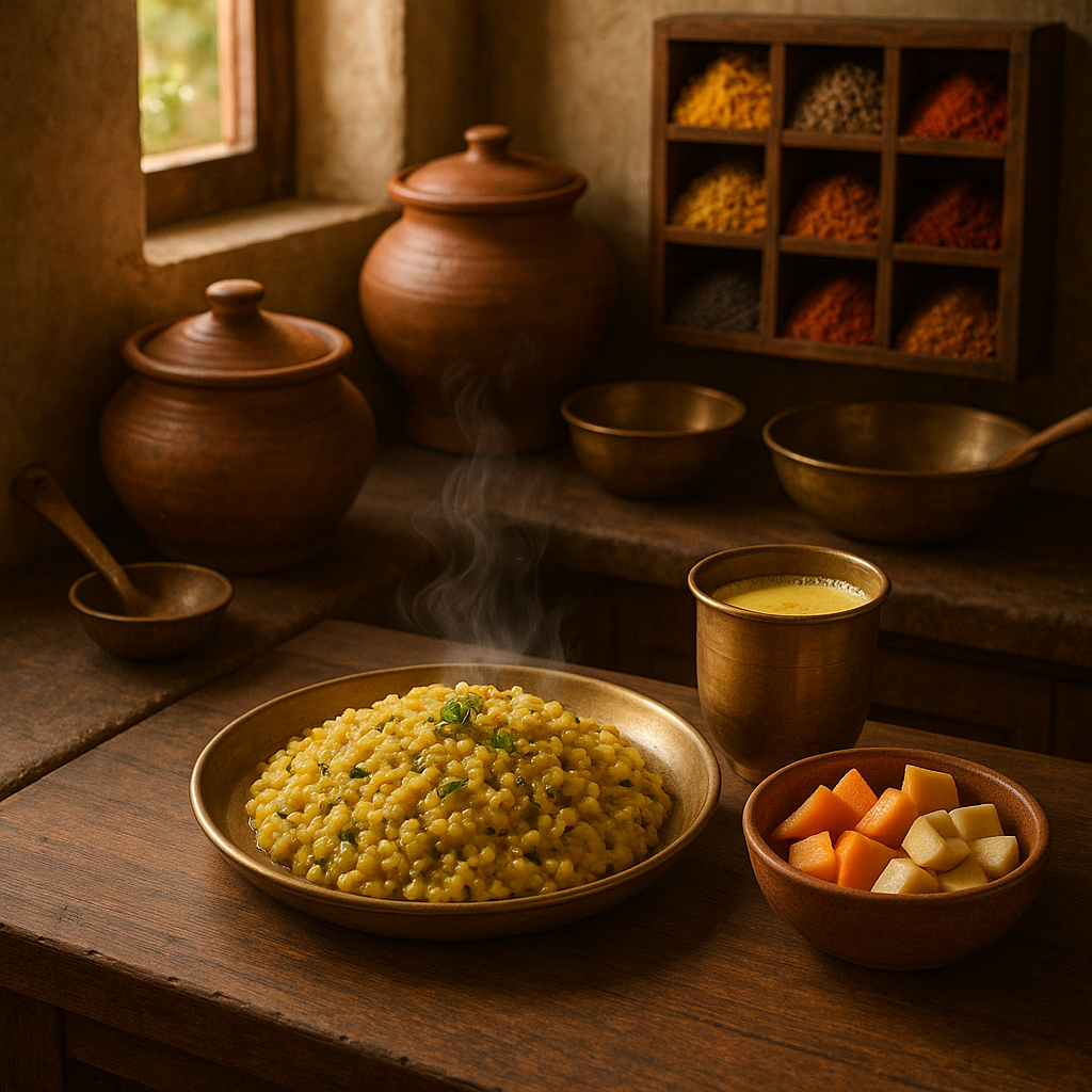 Home 20250805 1436 cozy indian kitchen scene simple compose 01k1wqm62sfp2re2d83j3g0g5z